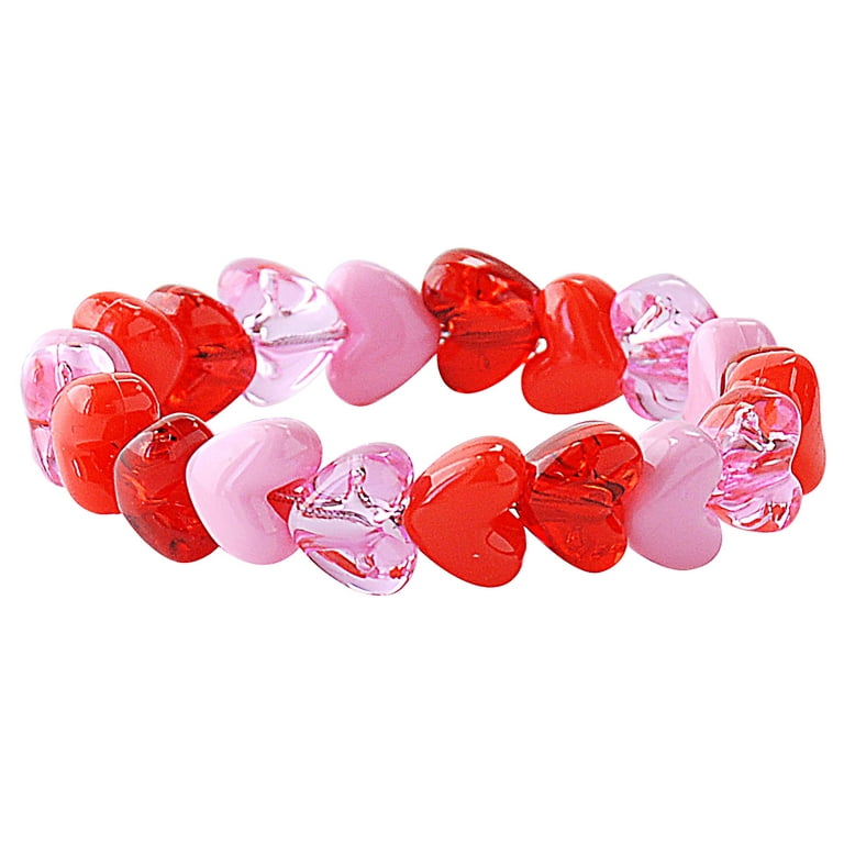 Hello Hobby 12mm Heart Beads 240 Pieces in Red and Pink Mix for