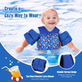 thumbnail image 2 of MoKo Swim Vest Kids Floaties for 13-30lbs/30-70lbs, Children Pool Floats Vest with Crotch Strap and Whistle, Blue Dinosaur, 2 of 7
