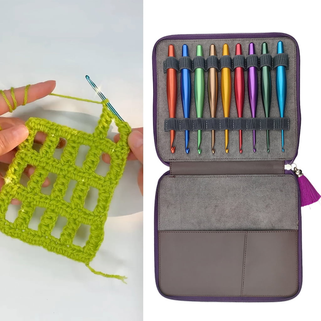 9 Pcs Knitting Needle Colourful Crochet Hook Set 3.5mm-8.0mm Crochet Needle Ergonomical Crochet Needle for Crafting