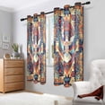 thumbnail image 2 of Yayeee Window Curtains Light Filtering 63"x42" Grommet Panel Pair Home Living Room Decor, Beige Geometric Eagle, 2 of 7