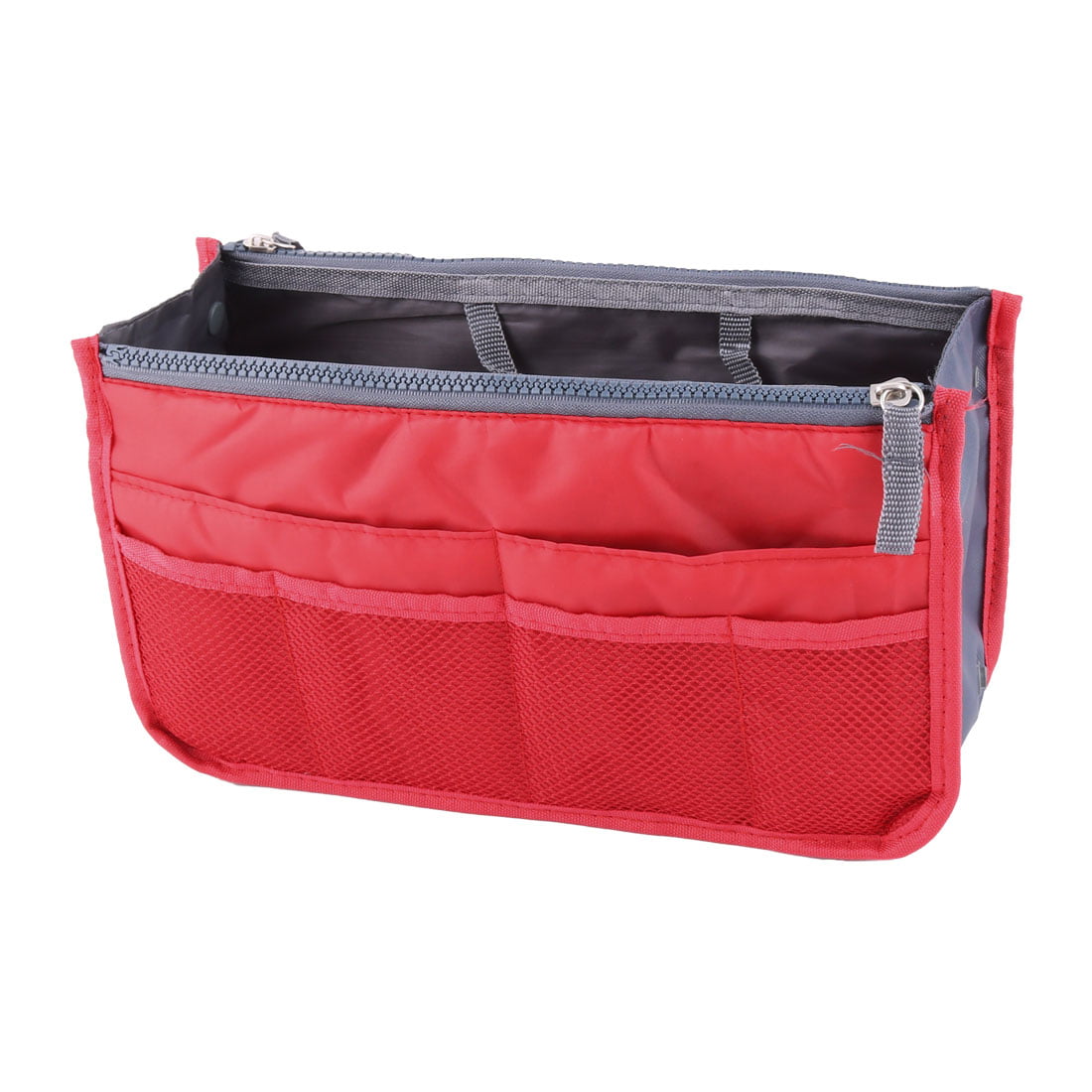 Unique BargainsOutdoor Nylon Zippered Drawer Dividers Cosmetic Organizer Travel Storage Bag Red ...