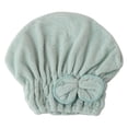 thumbnail image 2 of 1 Pack Microfiber Hair Towel Drying Cap, Super Absorbent Fast Drying Hair Turban with Bow for Women, Light Green, 2 of 9