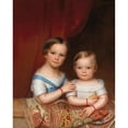 thumbnail image 2 of Joseph Weidner 12x14 Gold Ornate Wood Frame and Double Matted Museum Art Print Titled - Portrait of Two Children of the Clemens Bachofen Von Echt Family, 2 of 4
