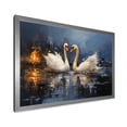 thumbnail image 2 of Designart "Harmonious White Swans by Moonlight I" Animals Framed Wall Art Decor - Modern Farmhouse White Swans Living Room Framed Canvas Art, 2 of 6