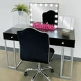 thumbnail image 2 of Impressions Vanity Royal Tufted Swivel Vanity Chair with Adjustable Height and 5 Wheelbase (Black), 2 of 5