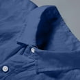 thumbnail image 4 of Lenago Mens Shirts Solid Color Lapel Casual Loose Oversized Short Sleeved Shirt Top Short Sleeve Turndown Collar Blouse Shirt, 4 of 7