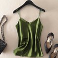 thumbnail image 2 of DAFPZW Women's Silk Satin Camisole Summer Sleeveless V-Neck Tank Top Cami Silky Basic Tank Shirt Blouses, 2 of 5