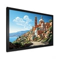 thumbnail image 2 of Designart "Coastal Charm Italian Village II" Landscapes Framed Wall Art Decor - Global Green Landscape Italy Entryway Framed Wall Art Print, 2 of 6