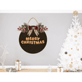thumbnail image 3 of Eveokoki Gingerbread Christmas Door Sign Home Decor Round Wood Wreaths Wall Hanging Sign Farmhouse Porch Sign Front Door Decoration for Housewarming Gift All Seasons Holiday,11In, 3 of 5