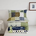 thumbnail image 5 of jejeloiu Rustic Fishing Quilt Twin Comforter Sets,Cabin Plaid Pattern Bedding Set For Boys,Green Navy,Light Gray Reversible,2pcs,1 Comforter and 1 Pillowcase, 5 of 7