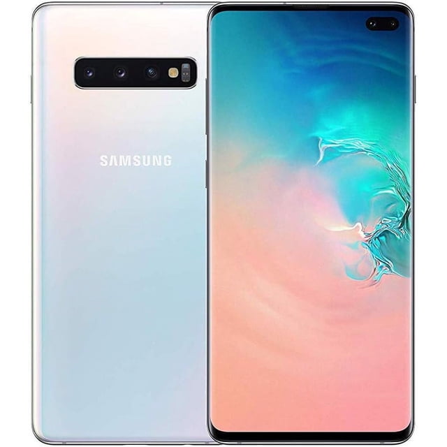 Refurbished Samsung Galaxy S10+ 4G - 128GB – Prism White – 12MP Triple Rear & 10 MP Front Camera - Fully Unlocked Smartphone - Excellent Condition