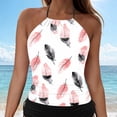 thumbnail image 2 of adviicd Halter Swim Top Womens Tankini Swimsuits - Two Piece Tummy Control Bathing Suits High Neck Swimwear(Pink,XL), 2 of 7