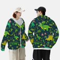 thumbnail image 6 of Kll Dinosaurs Print Men'S Women’s Upf 50+ Sun Protection Outdoor Hoodie Jacket Long Sleeve Fishing Hiking Performance Shirt- Medium, 6 of 8