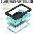 thumbnail image 4 of Decase Shockproof Case for Lenovo Tab One 8.7" / K9 2025,3 in 1 Heavy Duty Kids Silicone Cover Bulit in Screen Protector,Full-Body Tablet Case with Rotating Handle Stand,C, 4 of 9