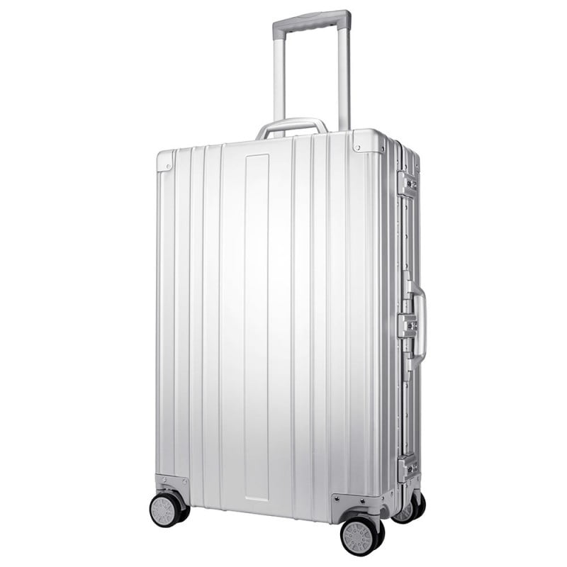 silver aluminum luggage