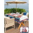 thumbnail image 5 of Outdoor Tablecloth with Umbrella Hole for Patio/Picnic/Party/Camping, Independence Day Waterproof Table Cloth Rectangle Table Cover Washable, American Flag Gnomes Balloons Country Truck (54"x 80"), 5 of 9