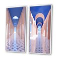 thumbnail image 3 of Designart "Futuristic Architecture Infinite Geometry VIII" Modern Geometric Framed Wall Art Set Of 2 - Modern Blue Framed Wall Art Set Of 2, 3 of 6