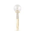 thumbnail image 3 of ANGARA South Sea Cultured Pearl Reverse Tapered Shank Ring in 14K Yellow Gold for Women | June Birthstone, Birthday, Anniversary, Jewelry Gift for Women | Pearl Ring, 3 of 9