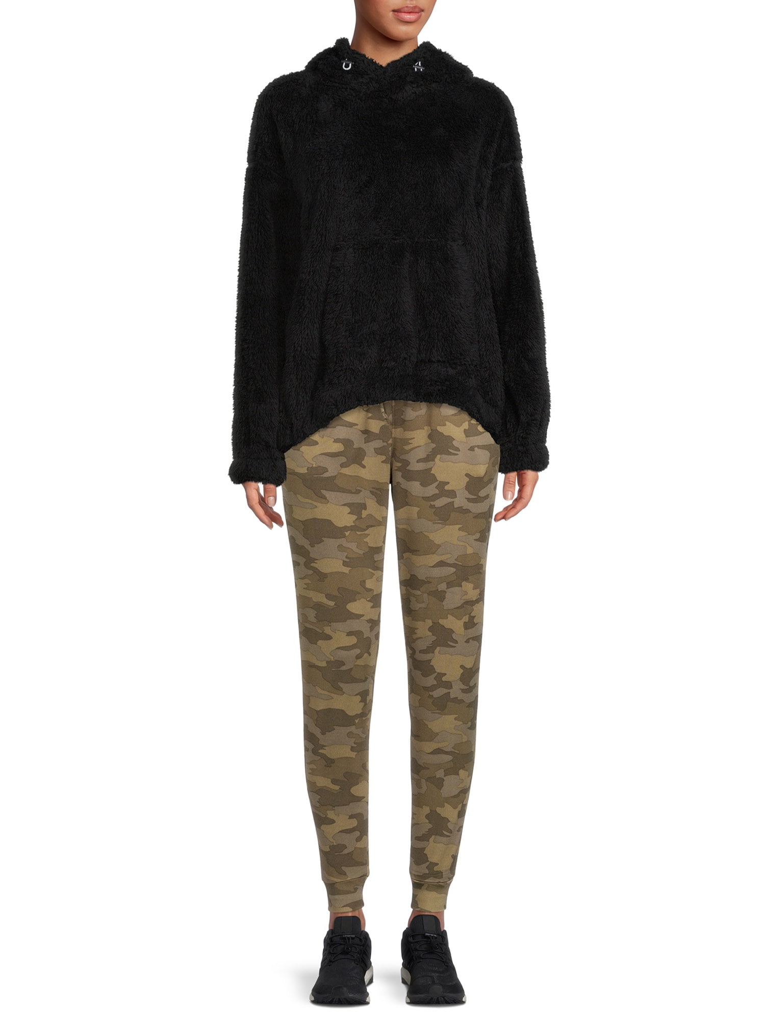 Athletic Works Women's Faux Sherpa Pullover Hoodie