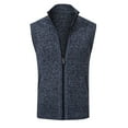 thumbnail image 2 of YMNXA Mens Vest With Pocket Sleeveless Stand Collar Zipper Knitted Thickened Warm Comfortable Top For Casual Daily Wear Blue Xxxl, 2 of 5