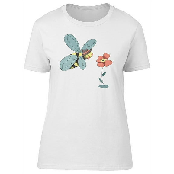 Bee With A Hat And Flower T-Shirt Women -Image by Shutterstock, Female Small