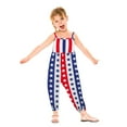 thumbnail image 2 of WUANDIXFA 4th of July Outfit Baby Toddler Girls 4th of July Romper Sleeveless Jumpsuit Playsuit Independence Day Clothes Red,1-2 Years, 2 of 7