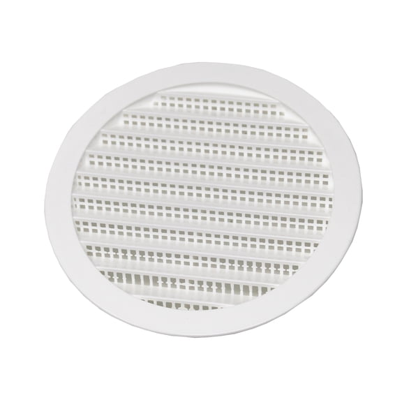 4" White Round Plastic Louver Soffit Air Vent