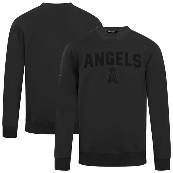 Men's Levelwear Black Los Angeles Angels Zane Team Arch Pullover Sweatshirt
