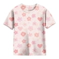 thumbnail image 5 of YunPes Girls Short Sleeve Shirts Floral Graphic Printing T Shirts Teens Kids Crewneck Tee Summer Trendy Preppy Cute Tops Clothes, 5 of 5