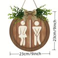 thumbnail image 5 of Huepoe Rustic Wooden Toilet Sign with Artificial Leaves – Gender Bathroom Decor for Home, Cafe, Restaurant, Bar (9.06"), 5 of 7