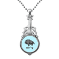 thumbnail image 1 of Pendentif Puce Insecte Minimaliste Dessin Animé Bijoux Musique Guitare Couple Étiquette, 1 of 3
