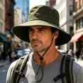 thumbnail image 2 of Sun Hats for Men Women Boonie Hat Foldable Wide-Brimmed Breathable Fishing Hat UPF 50+ Bucket Hat for Fishing Hiking Garden Sai Beach Travel Outdoor Army Green Free Size(Free Size), 2 of 7