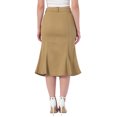 thumbnail image 3 of INSPIRE CHIC Women's Bodycon Fishtail Denim Skirt High Waisted Ruffled Knee Length Jean Skirt XL Khaki, 3 of 6