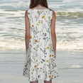 thumbnail image 3 of Womens Summer Sleeveless Casual Dresses Crewneck Tank Dresses Trendy Floral Print Beach Vacation Sundress, 3 of 5