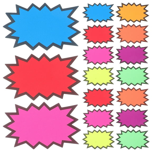 Raindrops 160pcs Retail Burst Paper Signs Neon Sale Tags With Blank Labels For Supermarket Garage Sale School Events For Advertising