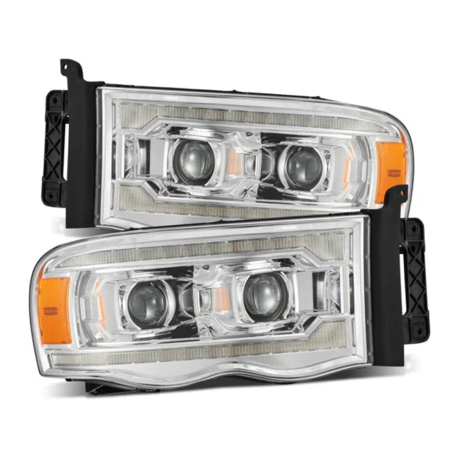 AlphaRex 20-22 Ford F-150 Pro-Series Projector Headlights with Activation Light, Sequential Signal, and DRL - Black
