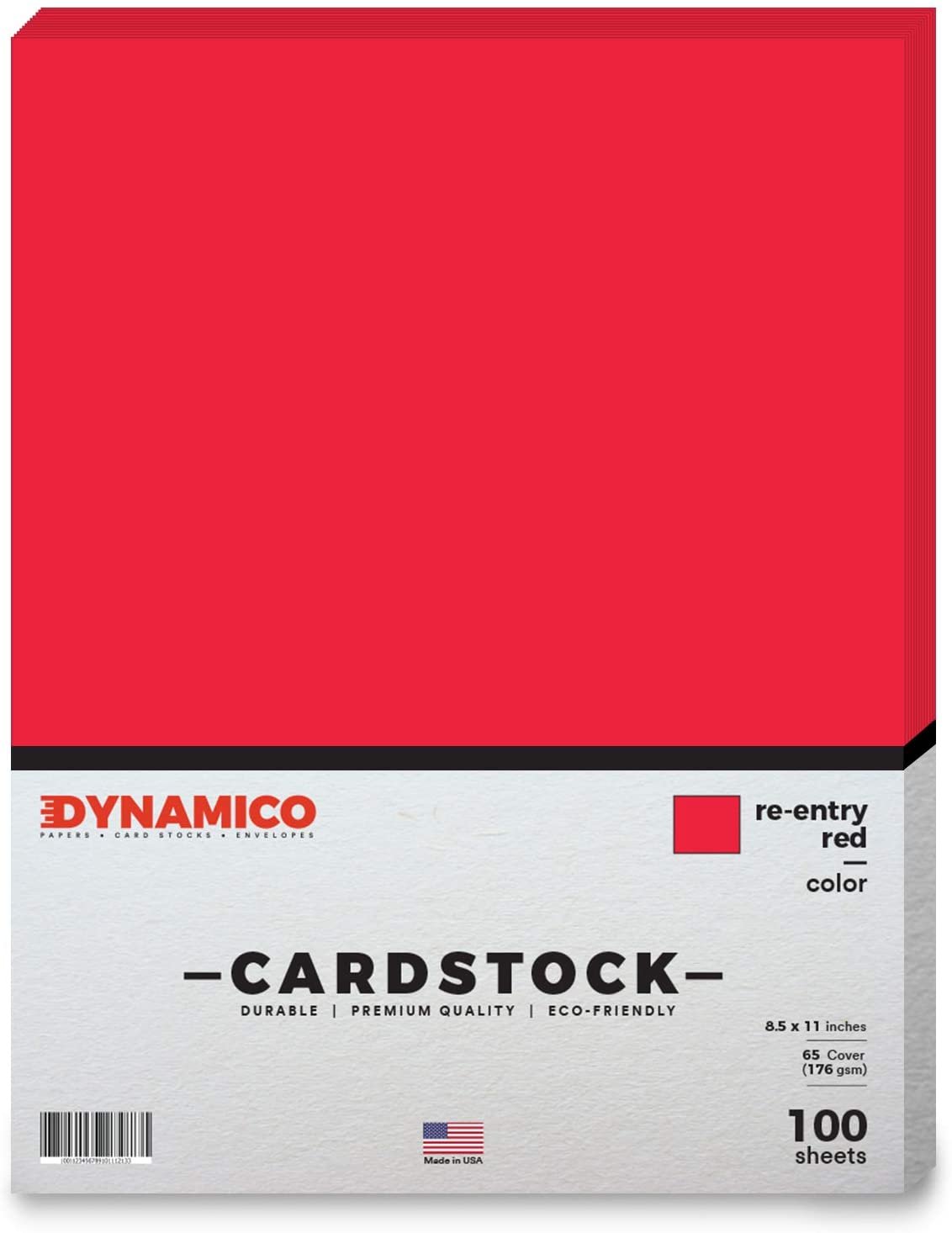 ReEntry Red Cardstock Paper 8 1/2 x 11" Medium weight 65 LB (175 gsm