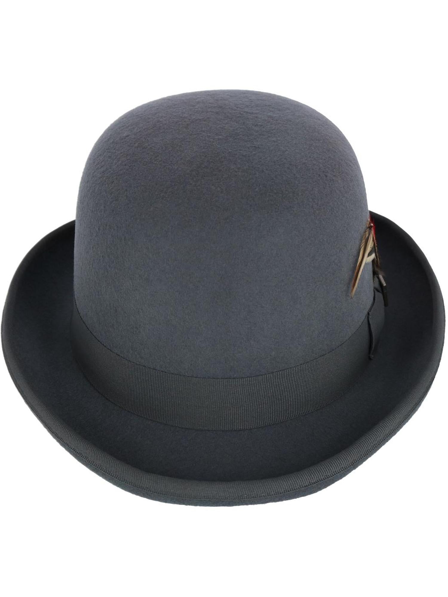 Kenny K  Wool High Derby Hat with Grosgrain Hatband (Men)