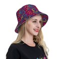 thumbnail image 6 of Bingfone Colorful Snake Bucket Hat for Men Women,Packable Reversible Printed Sun Hats,Fisherman Outdoor Travel Hiking Beach Caps, 6 of 7