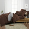 thumbnail image 2 of SGI Bedding 3 Piece Cotton Duvet Cover Chocolate Solid 600 Thread Count Oversized Queen, 2 of 7