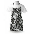 thumbnail image 3 of Camo Apron Camouflage Concept Concealment Artifice Hiding Force Uniform Pattern Fashion, Unisex Kitchen Bib Apron with Adjustable Neck for Cooking Baking Gardening, Black Grey Silver, by Ambesonne, 3 of 3