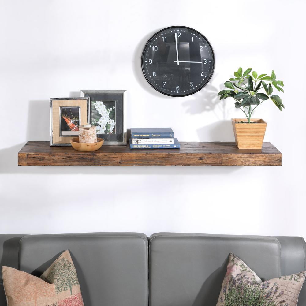 Northbeam Distressed Floating Shelf Set Hidden Storage Shelves Rustic 11.00 x 48.00 in, 3 Count