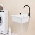 thumbnail image 4 of Wall-Mounted Utility Sink Tub Kit with Aluminum Alloy Faucet and Soap Box, Anti-clogging Laundry Sink for Bathrooms, Sundry Rooms, Garages, 4 of 16
