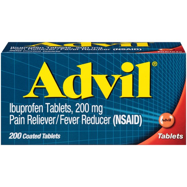 Advil Coated Tablets Pain Reliever and Fever Reducer, Ibuprofen 200mg