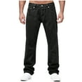 thumbnail image 1 of Ceisia Men's Trendy Solid Color Gift Button Zipper Straight Leg Casual Pants with Elastic Waist and Pockets, 1 of 8