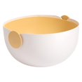 thumbnail image 1 of QualitChoice Double Drain Basket Fruits Vegetables Washing Strainer Container Household Kitchen Colander with Handle Kitchenware White Yellow, 1 of 6