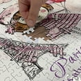 thumbnail image 4 of Ambesonne Paris Jigsaw Puzzle Durable Cardboard, Hearts on Eiffel Tower, 1000 pcs, Pale Pink Purple White, 4 of 5