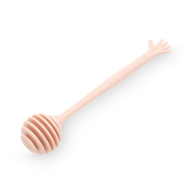 Injueey Agitador de miel Dispensador de jarabe Cuchara Mezclador de café Fiesta Bebidas Batido Stick Bar Restaurantes Herramientas de servicio Cocina y Comedor Rosado