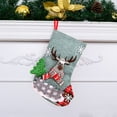 thumbnail image 3 of HomeDM Christmas Stockings Xmas Stockings Snowflake Santa Snowman Reindeer Penguin and Plush Faux Fur Cuff Stockings for Stairs Fireplace Hanging Xmas Holiday Party Home Decor, 3 of 3