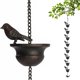 thumbnail image 4 of 2X Pájaros de Metal en Tazas Cadena de Lluvia de Metal Colector de Lluvia para Canalón Decoración de Techo Drenaje de Metal Cadena de Lluvia Herramienta de Bajante, 4 of 8